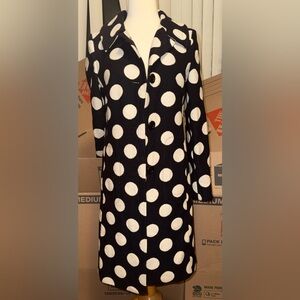 Moschino Black and White Polka Dot Trench Coat SIZE US 6